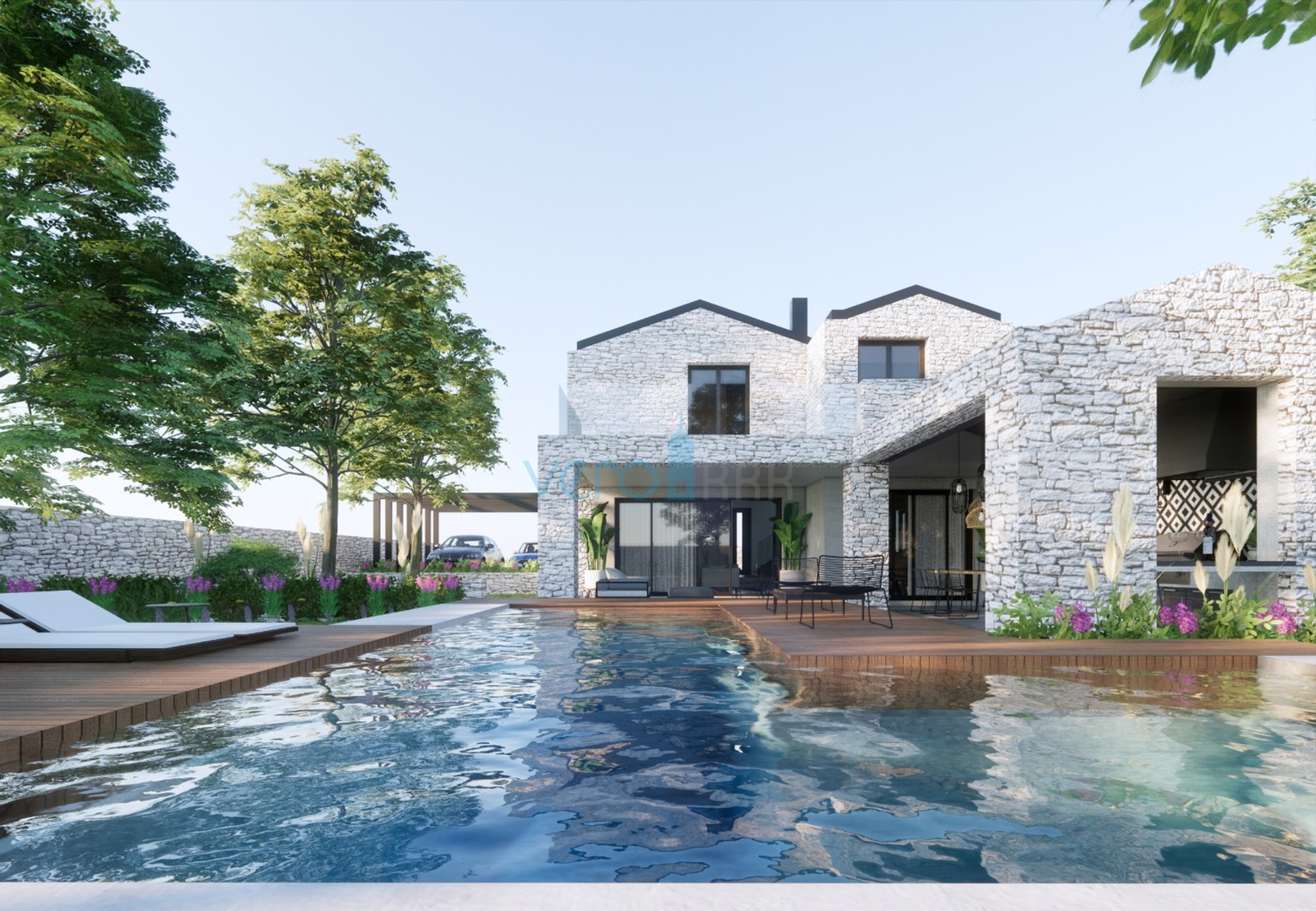 Vrbnik, luksuzna novogradnja s bazenom u mirnom okružju