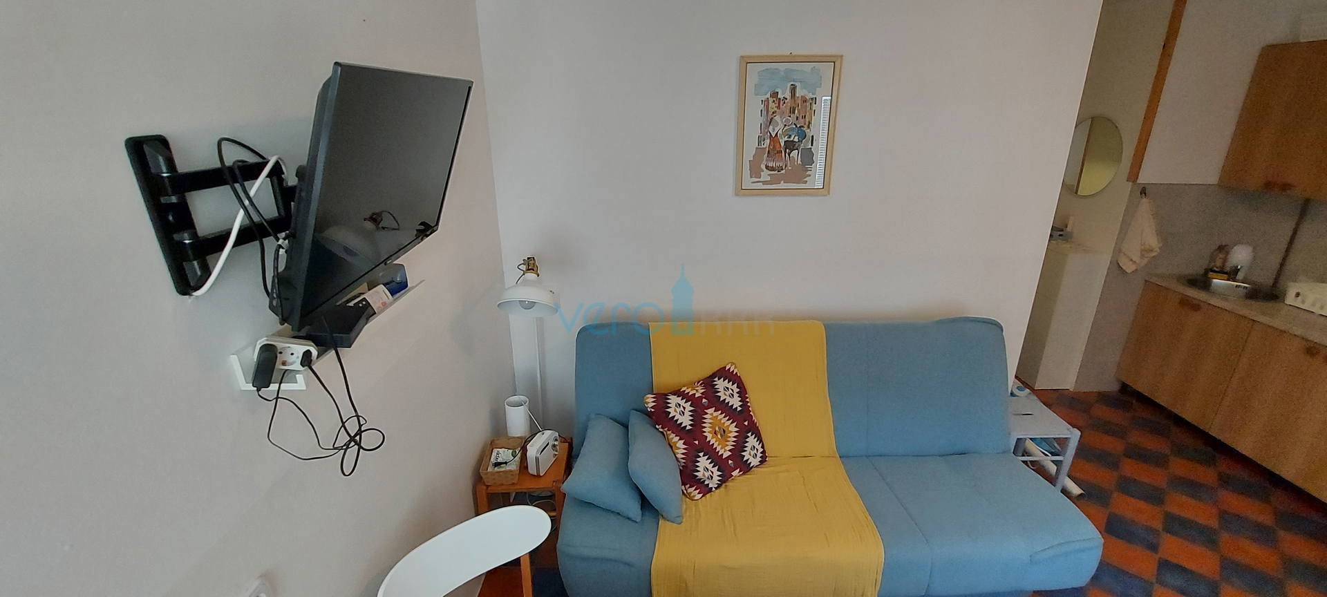 Malinska, okolica, apartman 28 m2 u prizemlju sa natkrivenim balkonom i pogledom na more