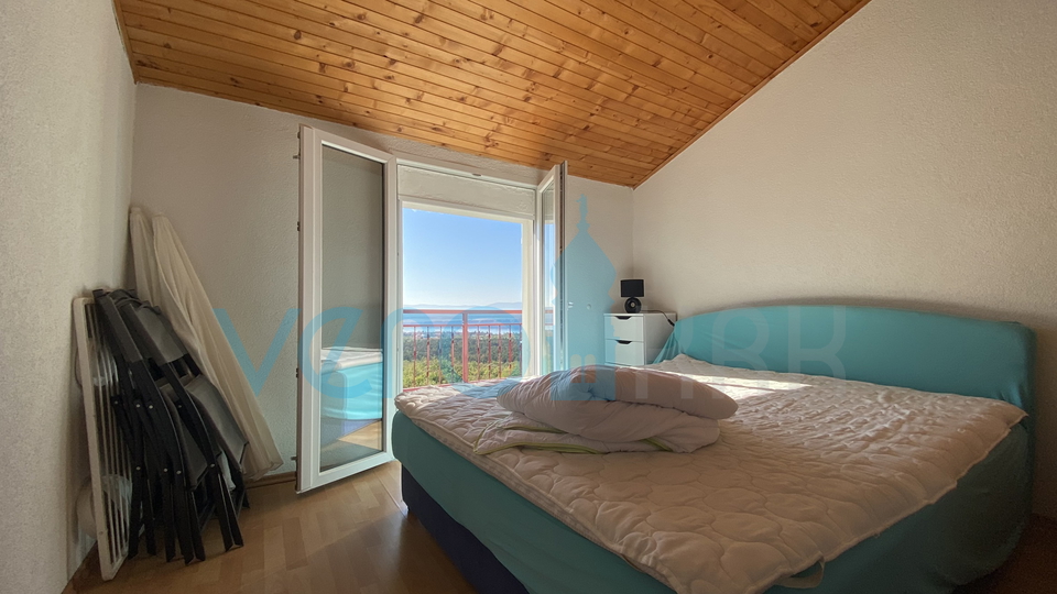 Crikvenica, Jadranovo, Apartment mit zwei Schlafzimmern, Wohnzimmer und offenem Meerblick!