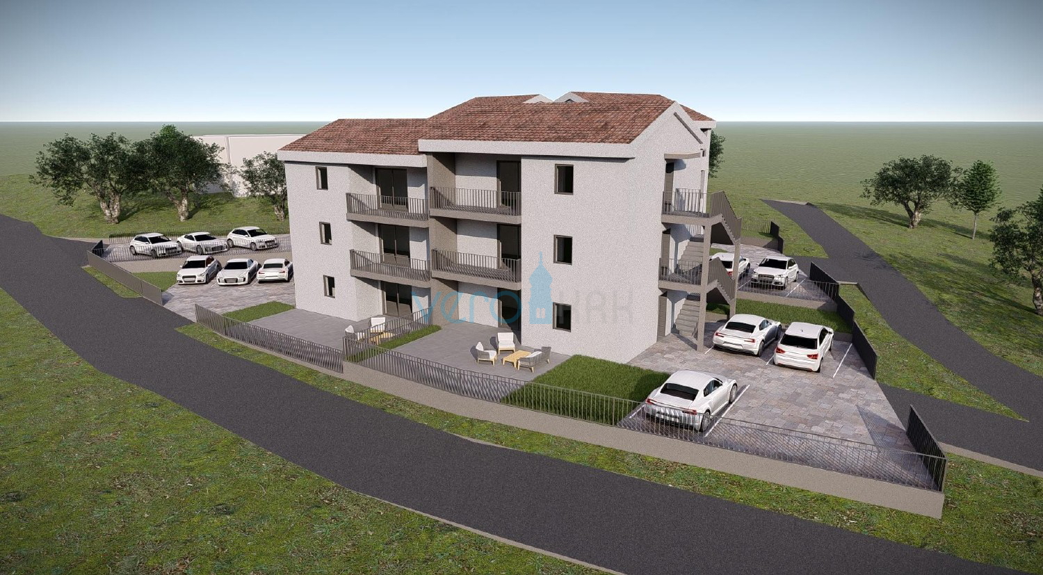 Soline Bay, Čižići, two-bedroom apartment on the upper floor, newly built, sea view, for sale