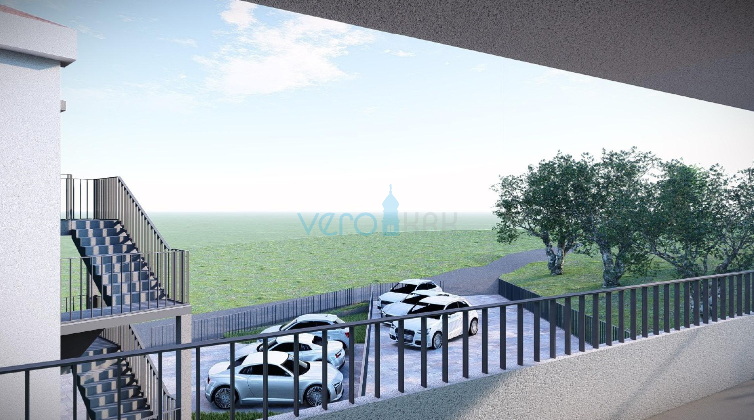 Uvala Soline, otok Krk, dvosoban stan na katu, pogled, novogradnja, prodaja