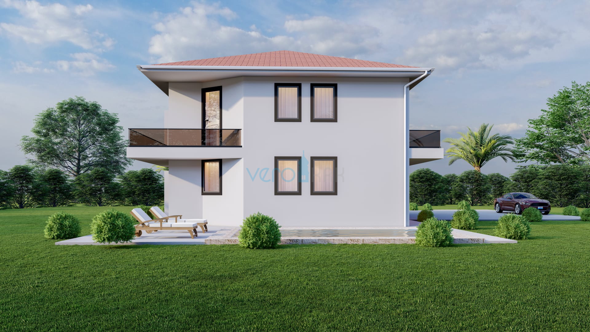 Malinska, otok Krk, nova dvojna kuća, pogled na more, prodaja