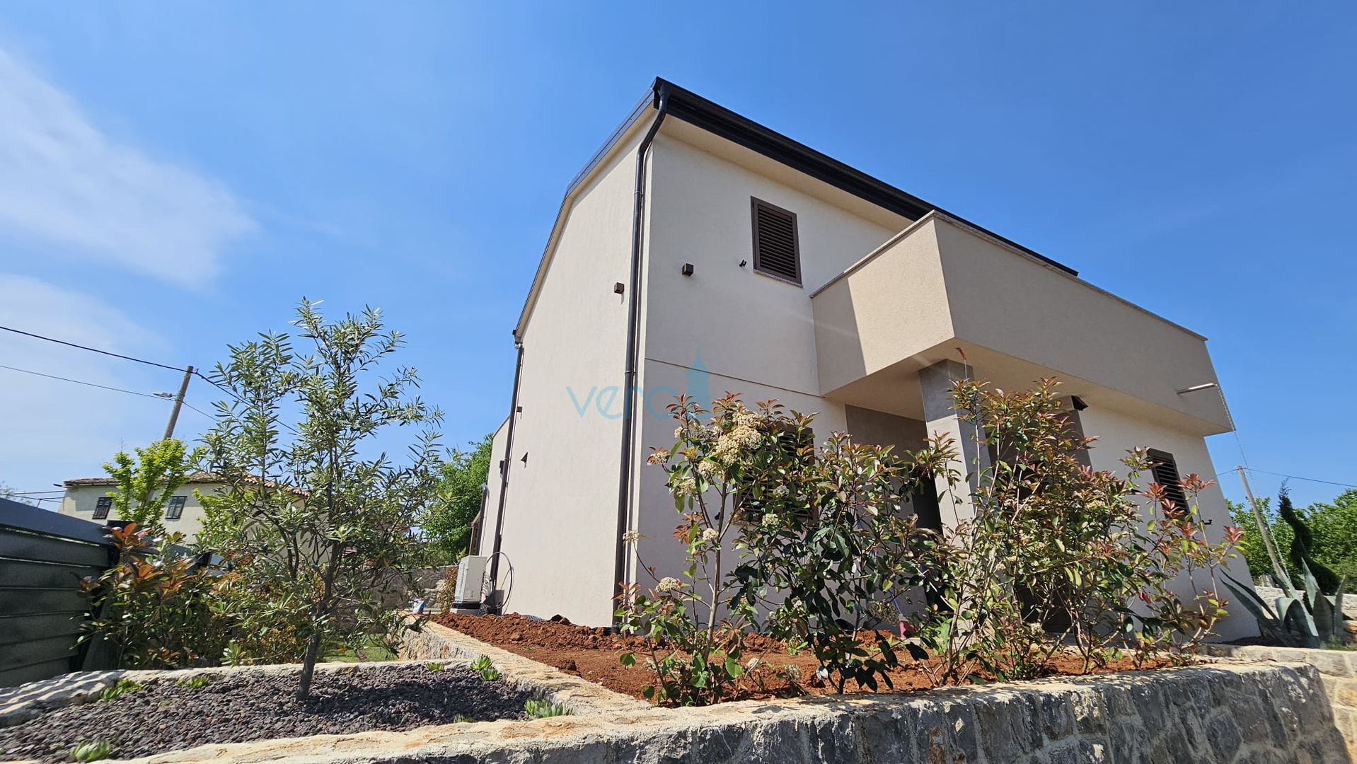 Krk Island, town of Krk, wider area, newly built semi-detached house with a swimming pool, yard, for sale