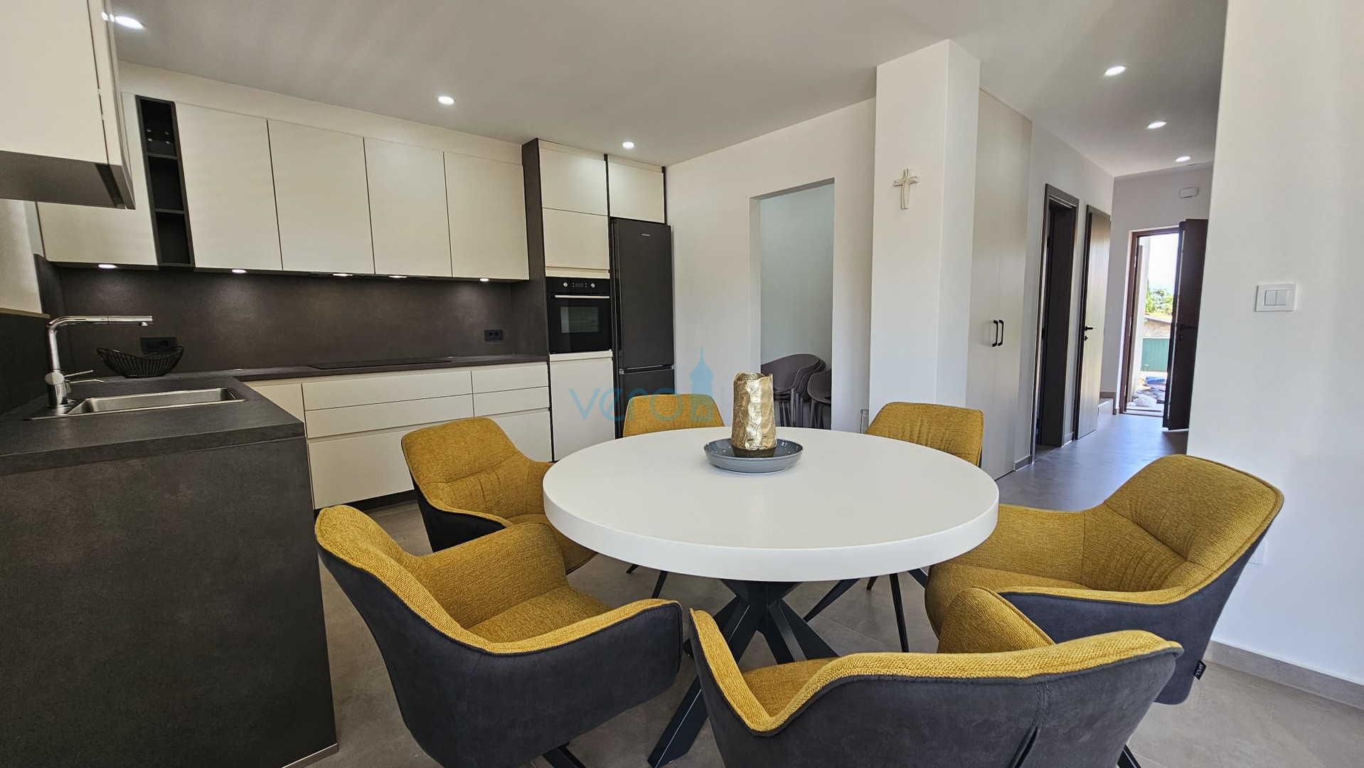 Krk Island, town of Krk, wider area, newly built semi-detached house with a swimming pool, yard, for sale