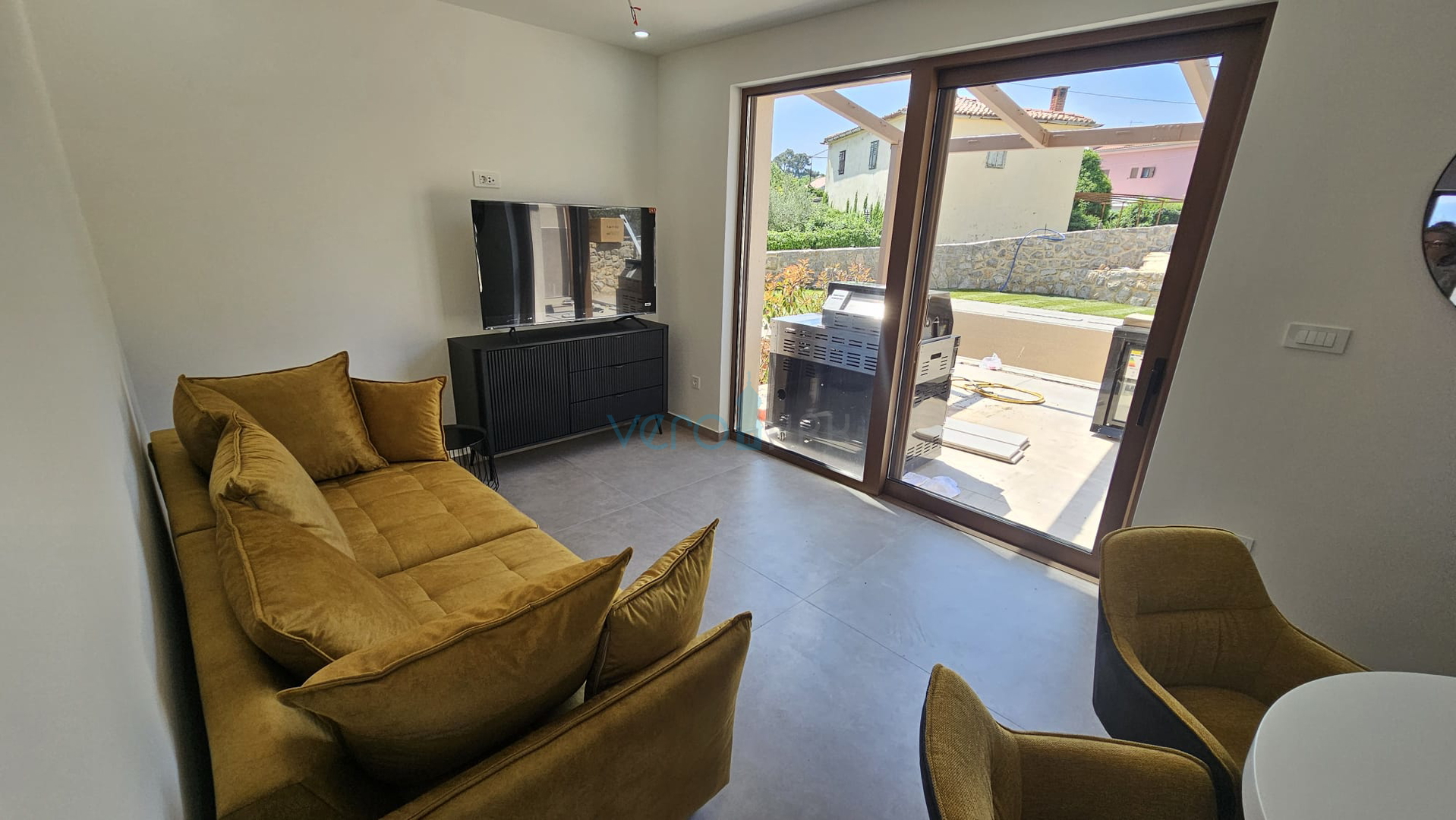 Krk Island, town of Krk, wider area, newly built semi-detached house with a swimming pool, yard, for sale