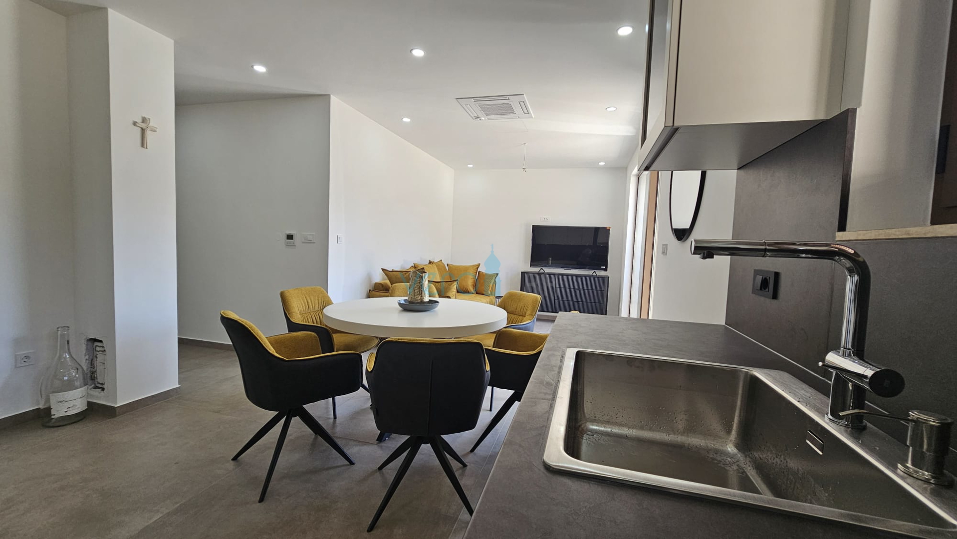 Krk Island, town of Krk, wider area, newly built semi-detached house with a swimming pool, yard, for sale