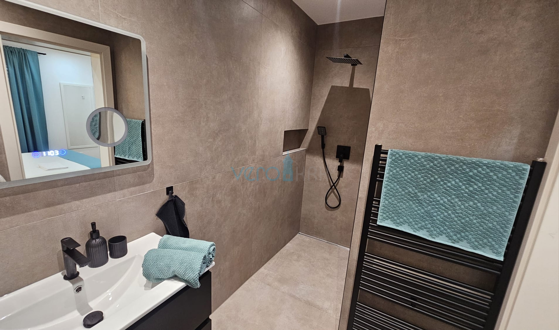 Krk Island, town of Krk, wider area, newly built semi-detached house with a swimming pool, yard, for sale