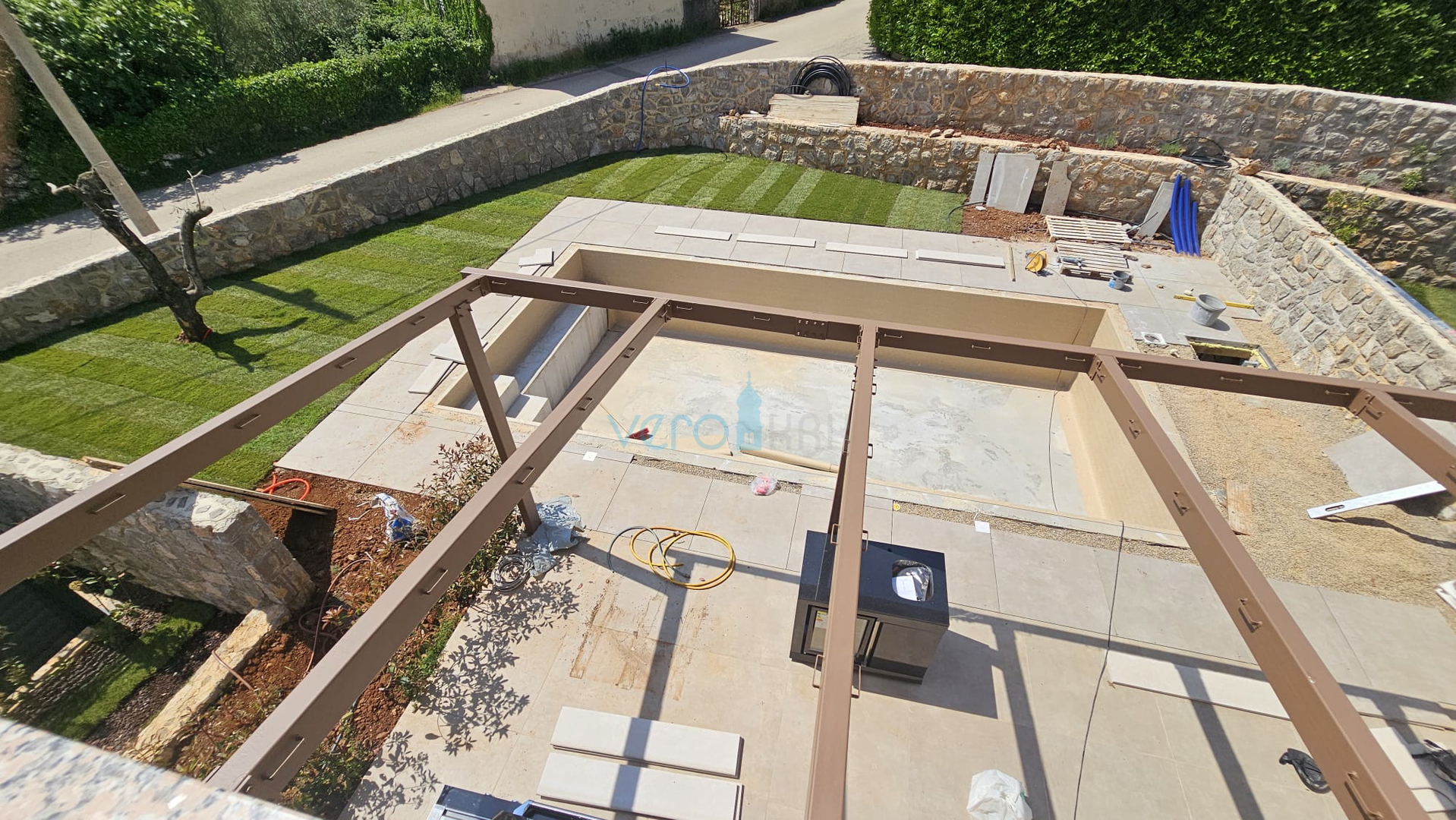 Krk Island, town of Krk, wider area, newly built semi-detached house with a swimming pool, yard, for sale