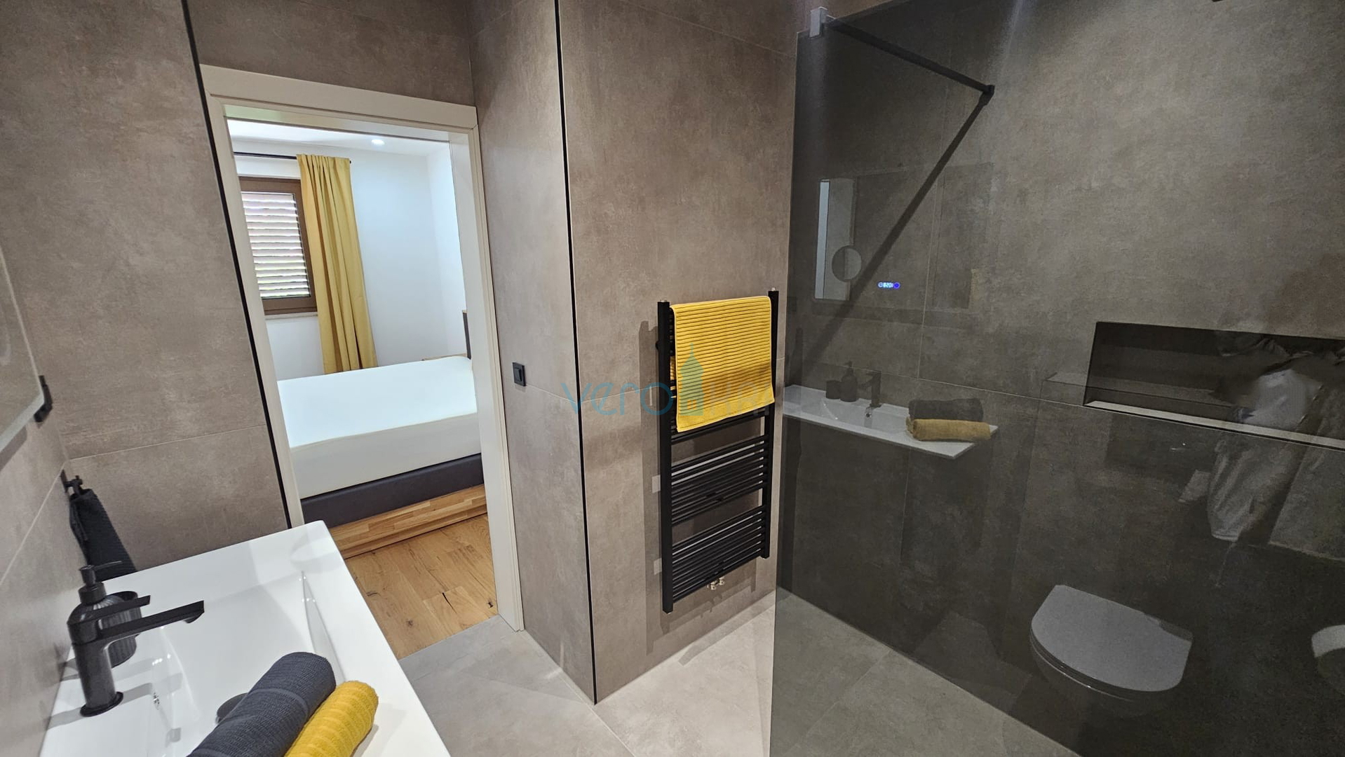 Krk Island, town of Krk, wider area, newly built semi-detached house with a swimming pool, yard, for sale