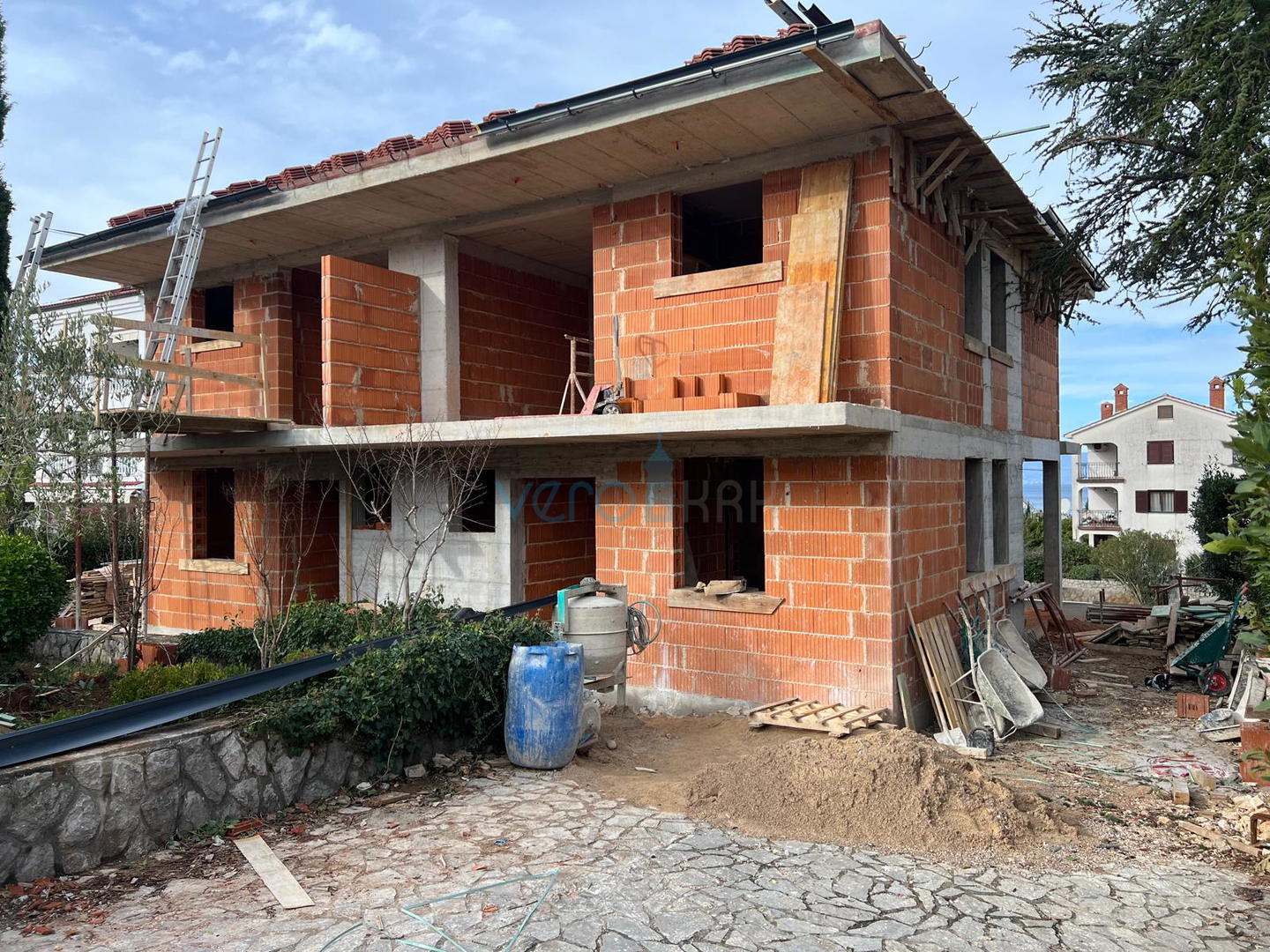 Malinska, Insel Krk, neues Doppelhaus, Meerblick, Pool, Verkauf