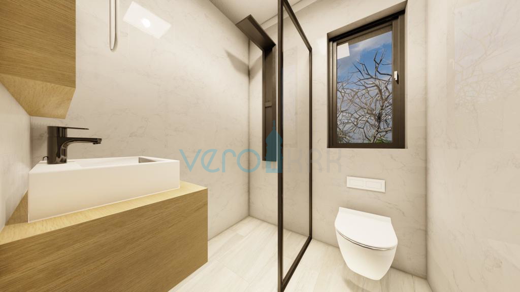 Malinska, otok Krk, nova dvojna kuća, pogled na more, prodaja