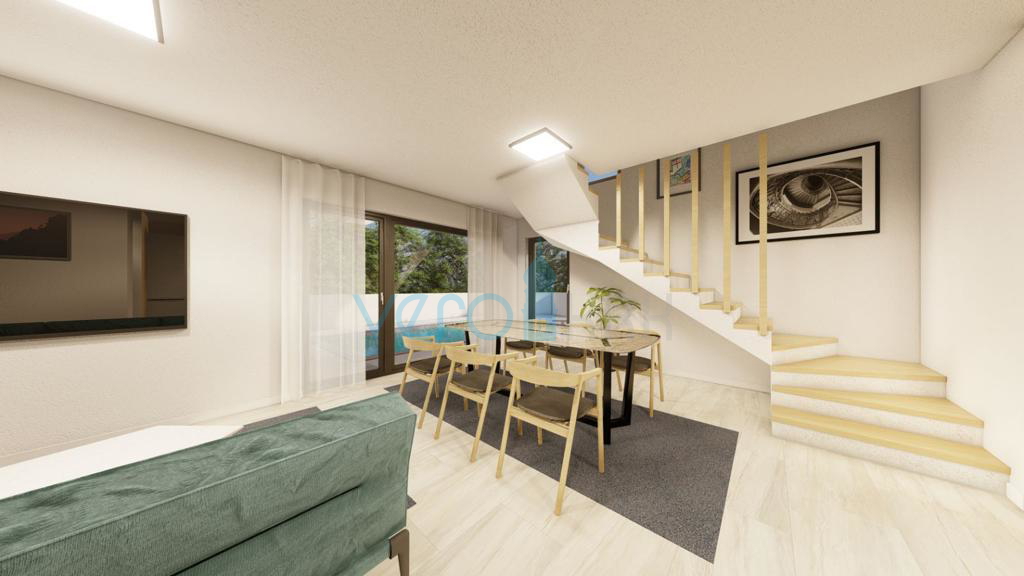 Malinska, otok Krk, nova dvojna kuća, pogled na more, prodaja