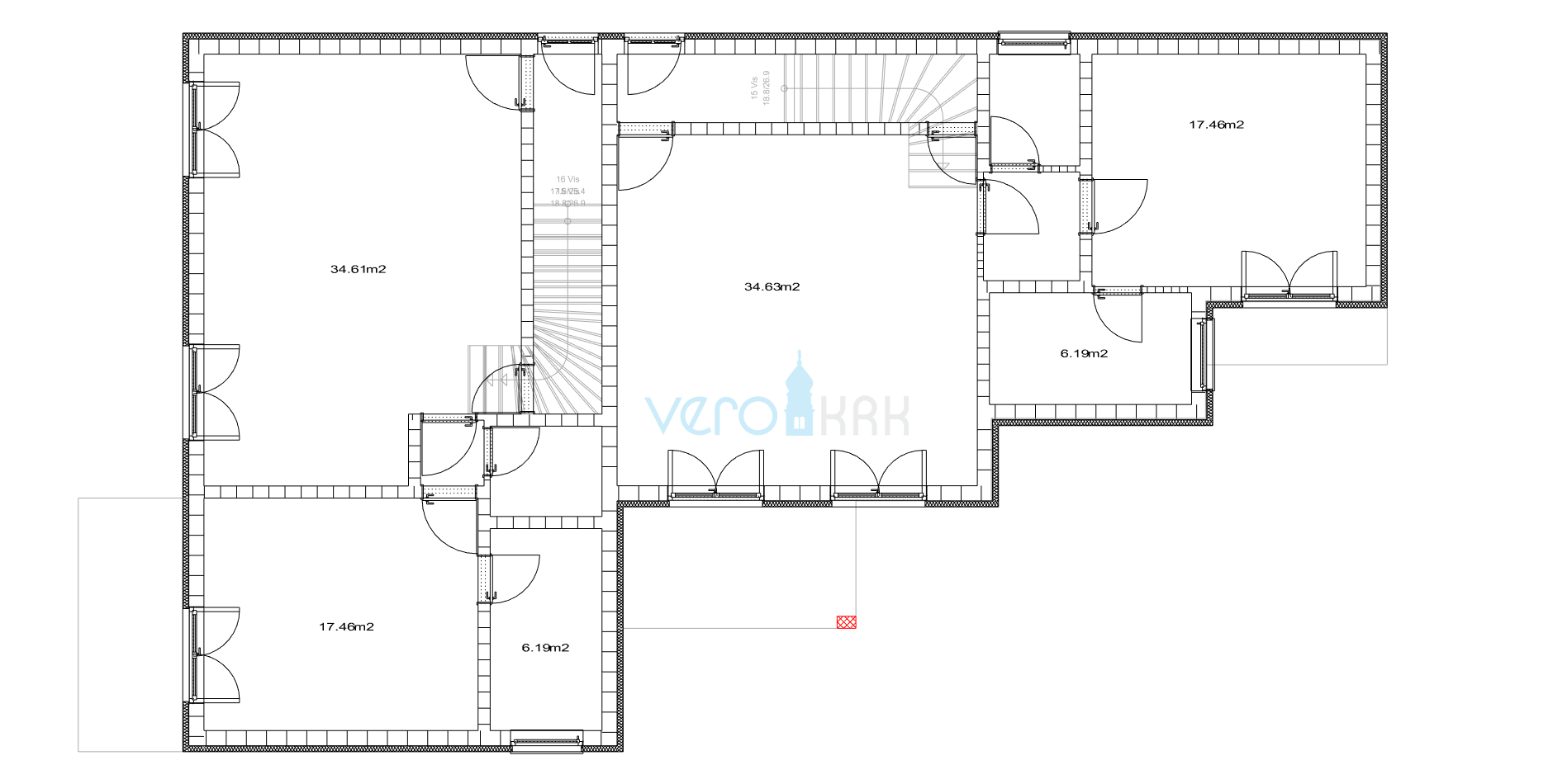 Island of Krk, western part of the island, Milohnić, land with a building project, 1654 m2 in an excellent location, for sale