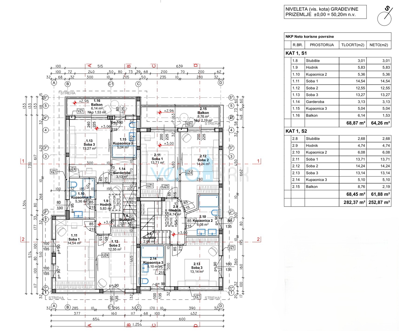 Malinska, otok Krk, novogradnja, dvojna kuća, bazen, prodaja