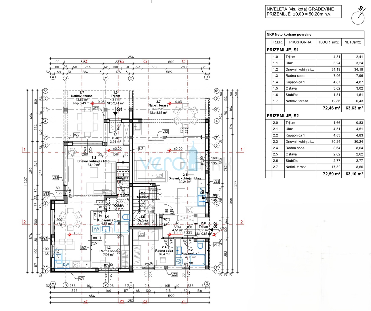 Malinska, otok Krk, novogradnja, dvojna kuća, bazen, prodaja