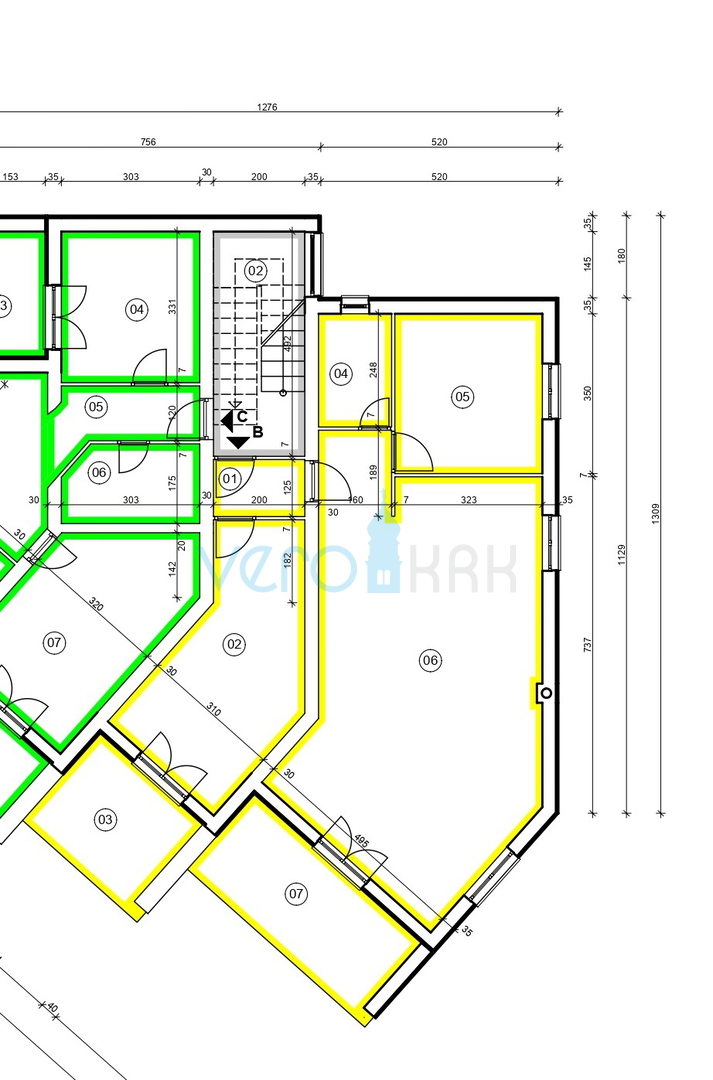 Otok Krk, Vrbnik, Veliki stan 93m2 na 1. katu s prekrasnim pogledom, prodaja
