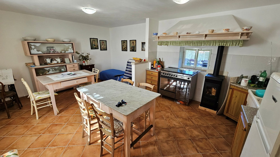 Stone Istrian house with a courtyard in Brtonigla