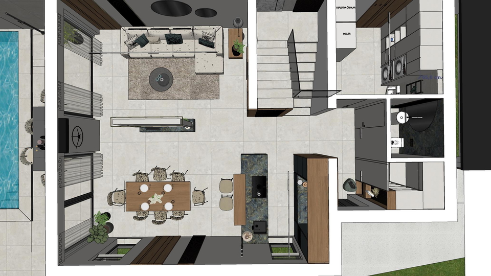 Luxury modern villa with a pool available for long-term rent
