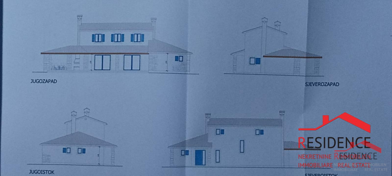 VODNJAN, SV.CECILIJA, BUILDING LAND WITH BUILDING PERMIT