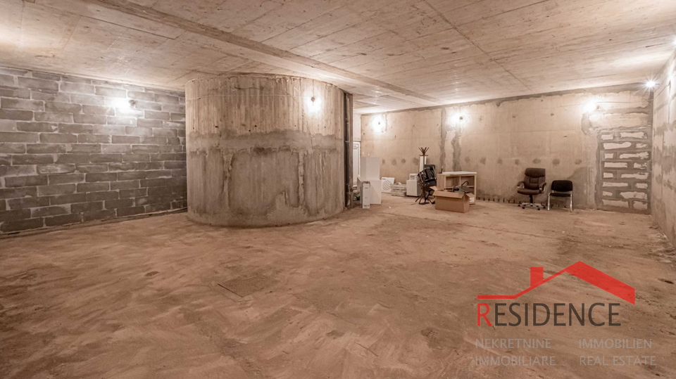 Commercial space in the basement of an office building
