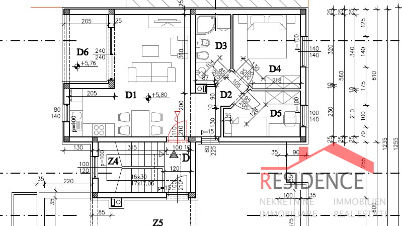 Pula, Valdebek, Wohnung im 2. Stock, Garage