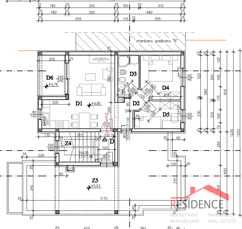 Pula, Valdebek, Wohnung im 2. Stock, Garage