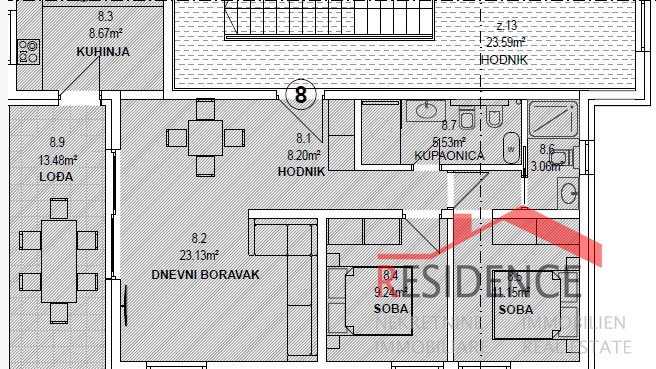 Banjole - Volme, neue Wohnung im zweiten Stock mit Meerblick, Parkplatz