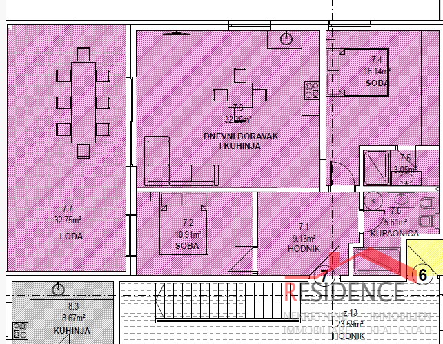 Banjole - Volme, novi apartman na drugom katu s pogledom na more, garaža