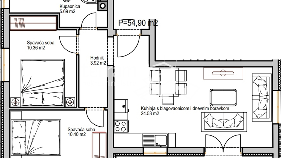 Istra, Pula, Centar stan 54,90m2, novogradnja  #prodaja