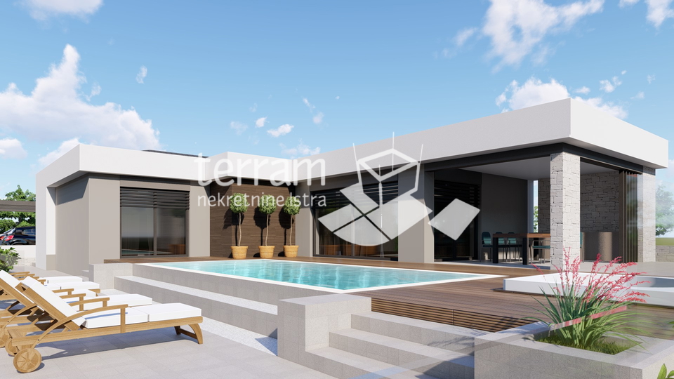 Istria&comma; Barban&comma; Pavli&cacute;i&comma; building plot 612 m2&comma; conceptual design for a ground floor house with a swimming pool&comma; &num;for sale