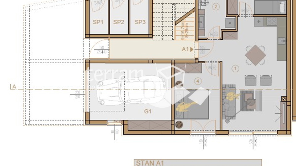 Istrien, Pula, Veli vrh, Erdgeschosswohnung 67,42 m2, 2 Schlafzimmer, Garten, Parkplatz, NEU!! #Verkauf