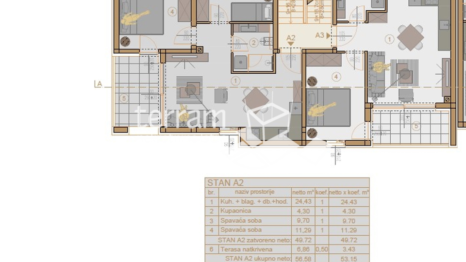 Istrien, Pula, Veli vrh, Wohnung 56,92 m2, 2 Schlafzimmer, 1. Stock, Parkplatz, NEU!! #Verkauf