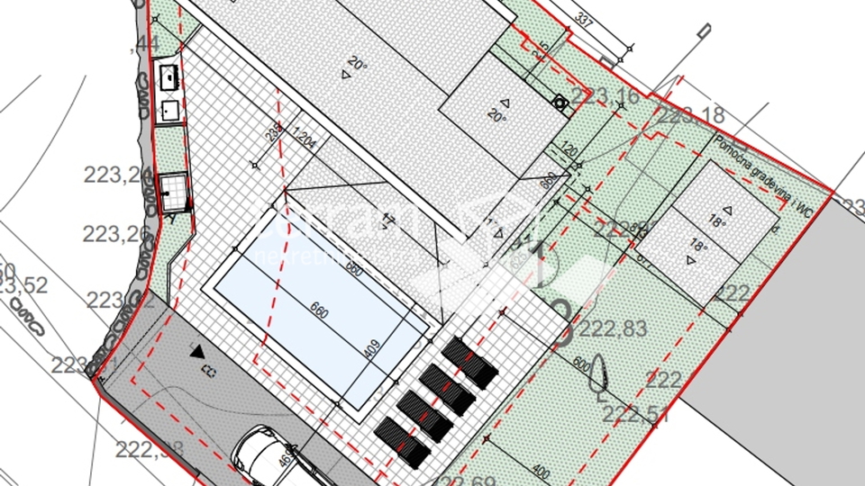 Istrien, Barban, Rebići, Baugrundstück mit Baugenehmigung für ein Haus mit Schwimmbad #Verkauf