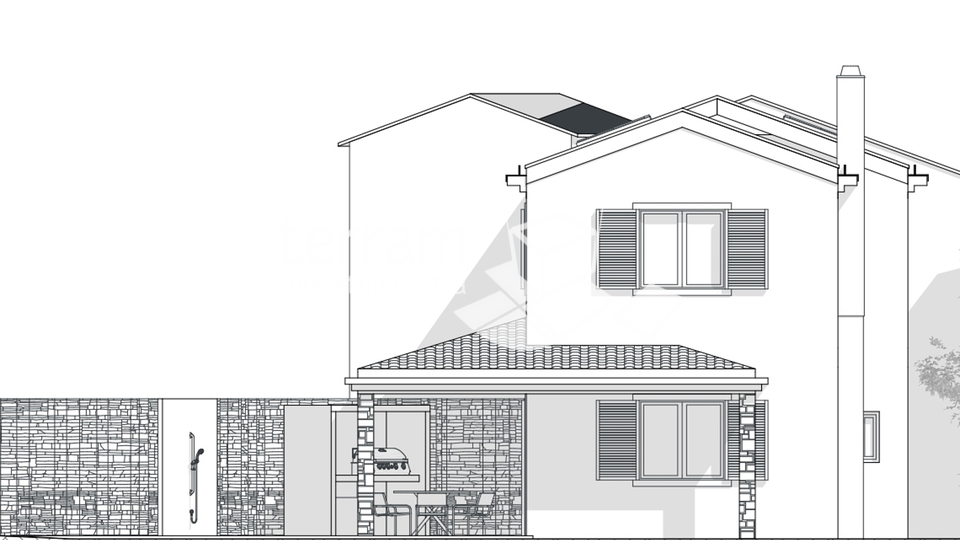 Istrien, Barban, Rebići, Baugrundstück mit Baugenehmigung für ein Haus mit Schwimmbad #Verkauf