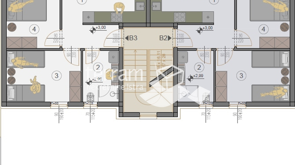 Istrien, Pula, Štinjan, Wohnung 59,88 m2, 2 Schlafzimmer, 1. Stock, Parkplatz, nahe dem Meer, NEU!! #Verkauf