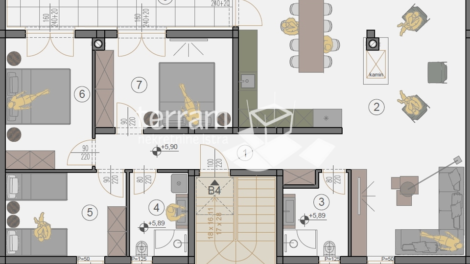 Istrien, Pula, Štinjan, Wohnung 126,22 m2, 3 Schlafzimmer + Wohnzimmer, II. Etage, Parkplatz, nahe dem Meer, NEU!! #Verkauf