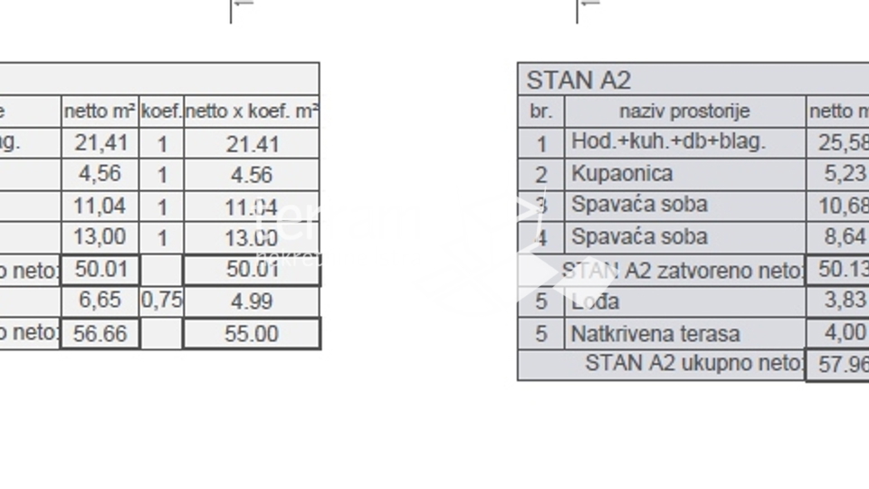 Istrien, Pula, Štinjan, Wohnung 58,88 m2, 2 Schlafzimmer, 1. Stock, Parkplatz, nahe dem Meer, NEU!! #Verkauf