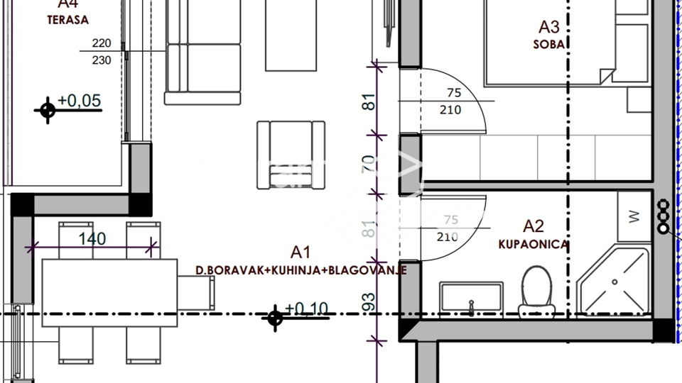 Istra, Medulin, stan prizemlje 38m2, vrt 110m2, NOVO #prodaja