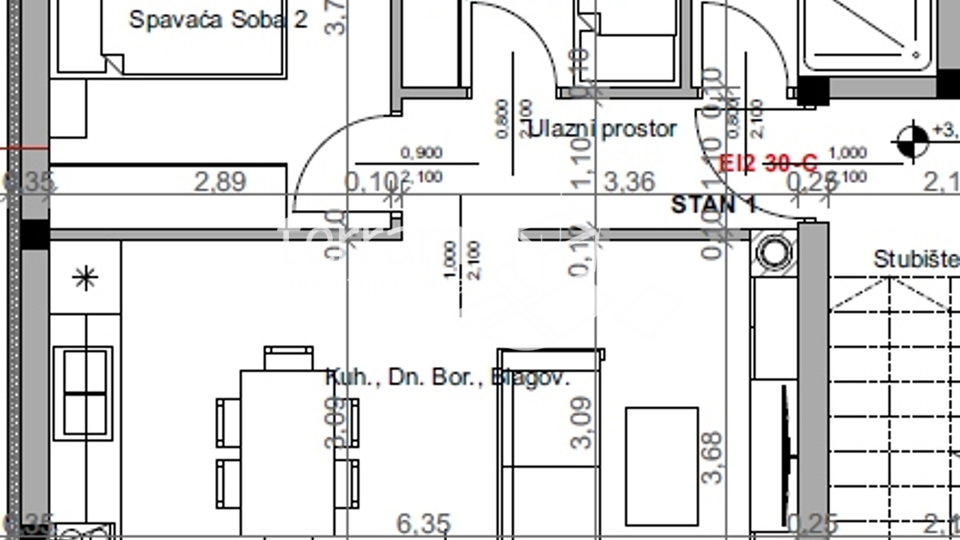 Istra, Pula, Valdebek, stan 52,69m2 prvi kat, dvije spavaće sobe, NOVO!!, #prodaja