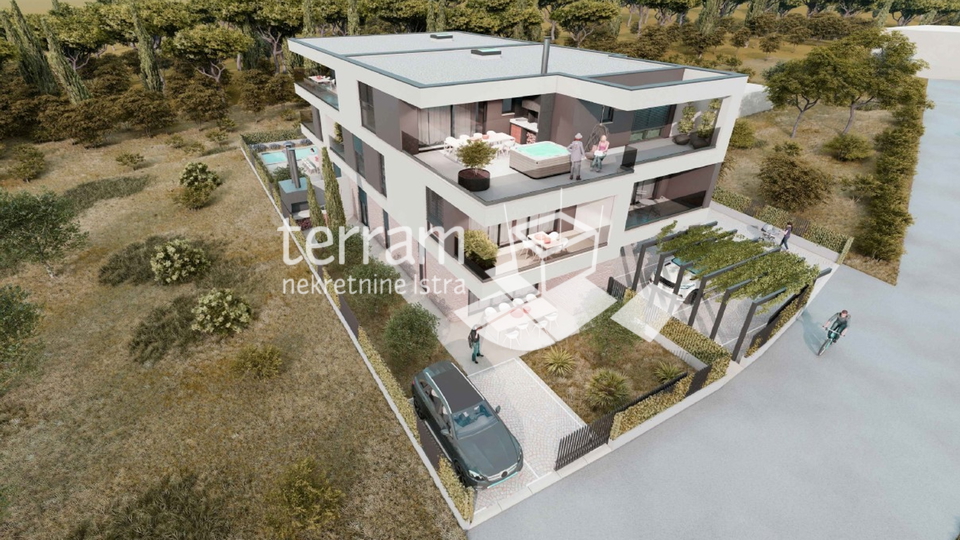 Istria, Pula, Šijana, apartment 160,77m2, 3 bedrooms + living room, II. floor, garage, NEW!!! #sale