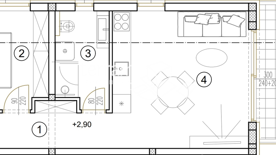 Istra, Medulin, stan drugi kat kat 48,31m2, 1SS+DB, pogled na more !! NOVO!! #prodaja