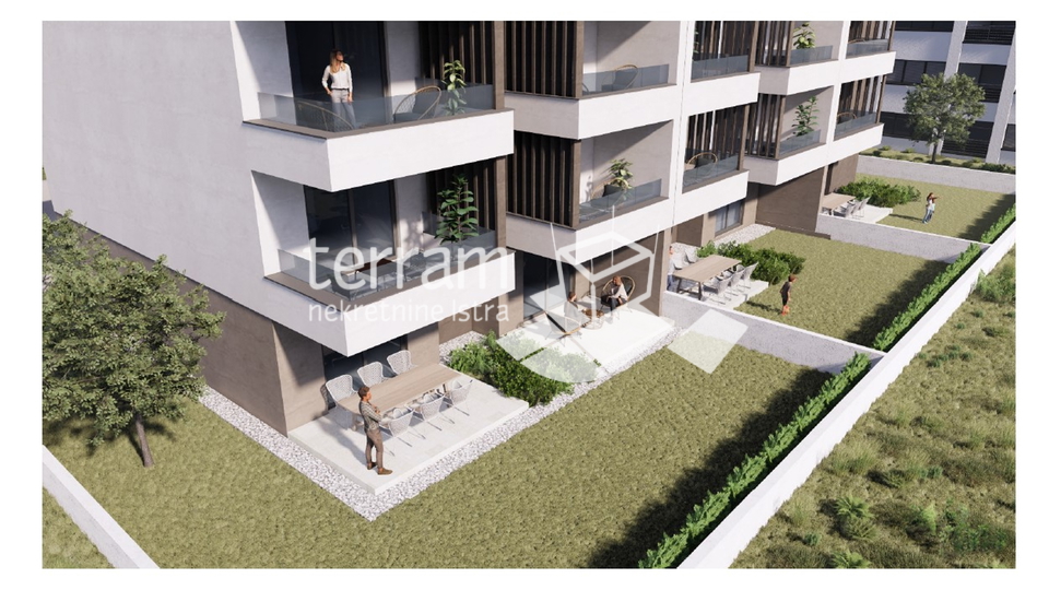 Istria, Pula, Valdebek, ground floor 93.66 m2, 2SS+DB, garden 180m2 NEW #sale