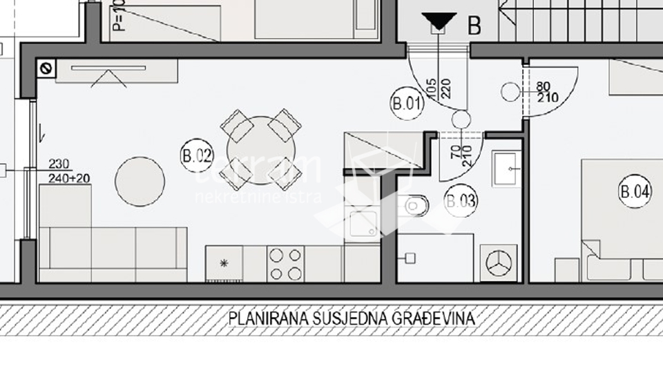 Istra, Pula, Valdebek, prvi kat 49,49 m2, 1SS+DB, NOVO  #prodaja