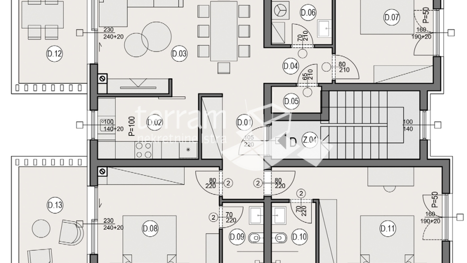 Istra, Pula, Valdebek, penthouse 127,46m2, 3SS+DB, 2 x garaža, NOVO  #prodaja