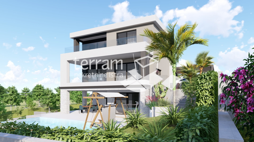Istria&comma; Barban&comma; Pavli&cacute;i&comma; building land 566 m2&comma; conceptual project for a two-story house with a pool&comma; &num;sale