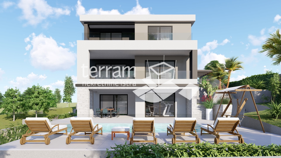 Istria&comma; Barban&comma; Pavli&cacute;i&comma; building land 566 m2&comma; conceptual project for a two-story house with a pool&comma; &num;sale