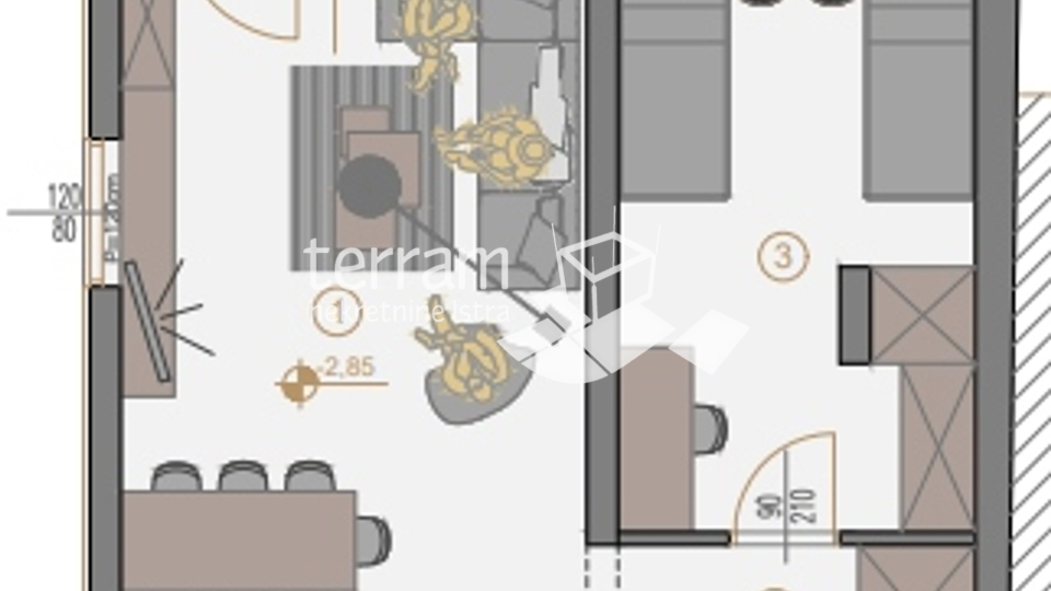 Istrien, Fazana Wohnung mit zwei Schlafzimmern im Erdgeschoss 76,08 m2 mit einem Garten von 50 m2