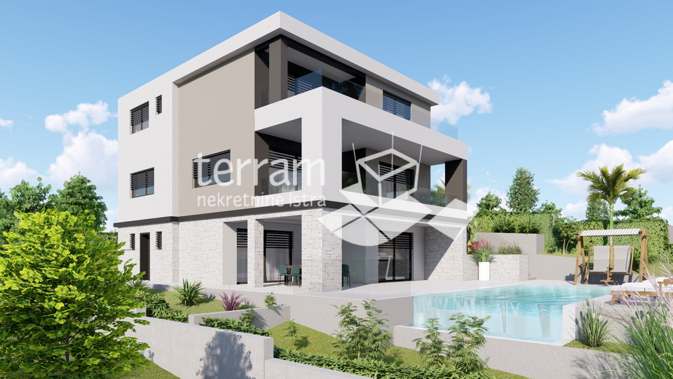 Istria&comma; Barban&comma; Pavli&cacute;i&comma; building land 566 m2&comma; conceptual project for a two-story house with a pool&comma; &num;sale