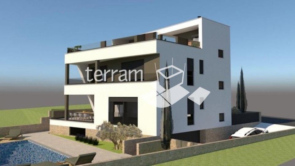 Istrien, Medulin, Haus 338m2, 603m2 Garten, unvollendet, Meerblick !!