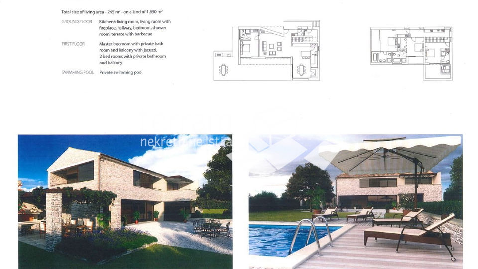 Istria, Tinjan, Jakovici, detached villa, 245m2, 4 bedrooms, 4 bathrooms, NEW!! Sale